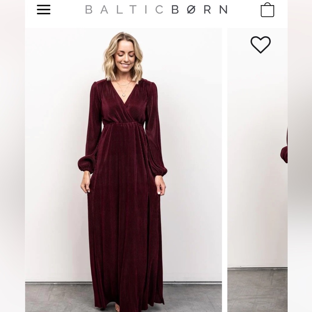 Baltic Born Velvet Long Sleeve Maxi Dress Large